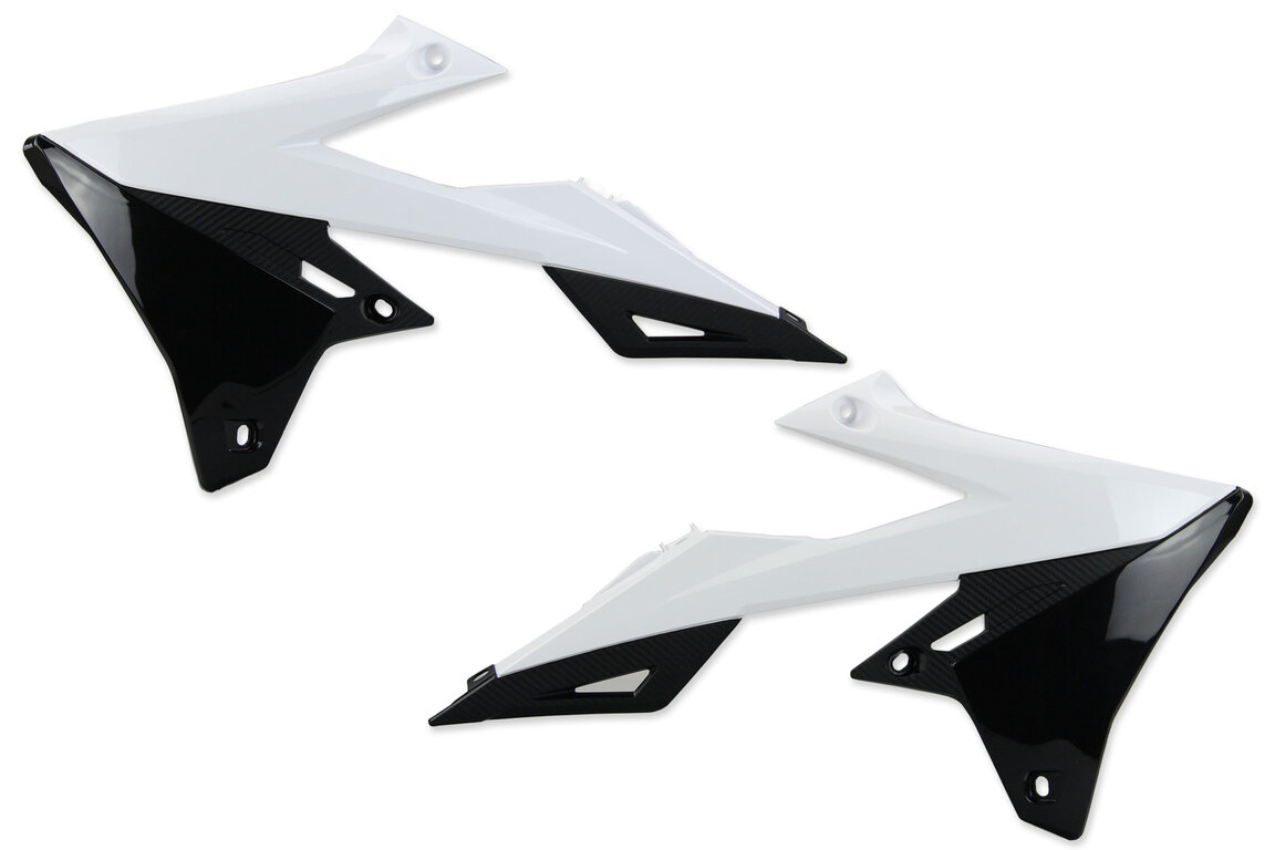 Polisport White Radiator Shroud Set for Suzuki: RMZ250 (2019-2026), RMZ450 (2018-2026)