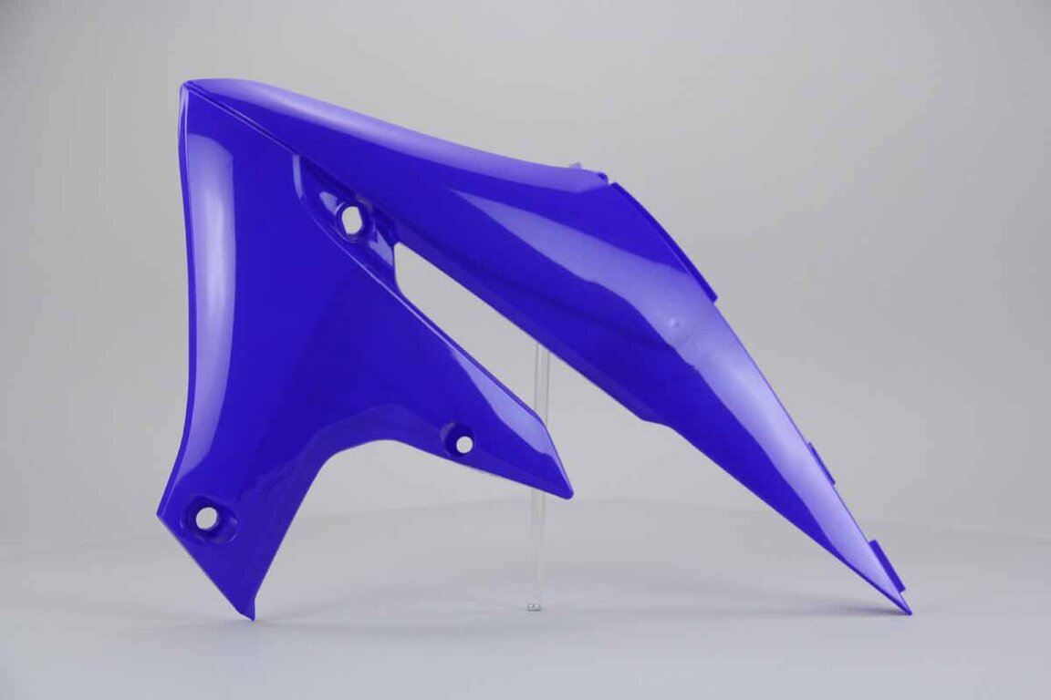 Left Side Polisport Blue Radiator Shroud Set replacement plastics for 18-24 Yamaha WRF, YZ250F, YZ250FX, YZ450F, YZ450FX dirt bikes.