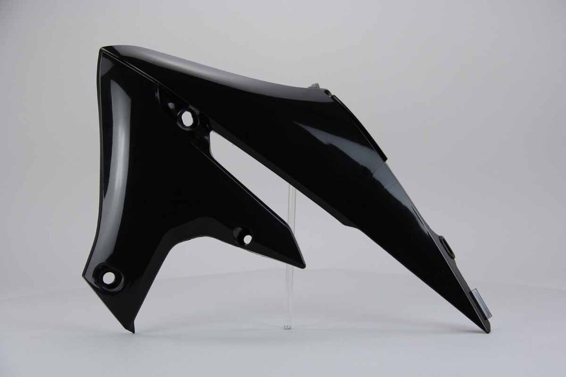 Left Side Polisport Black Radiator Shroud Set replacement plastics for 18-24 Yamaha WRF, YZ250F, YZ250FX, YZ450F, YZ450FX dirt bikes.