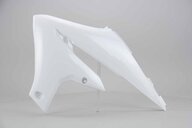 Left Side Polisport White Radiator Shroud Set replacement plastics for 18-24 Yamaha WRF, YZ250F, YZ250FX, YZ450F, YZ450FX dirt bikes.