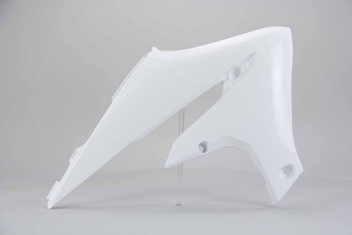 Right Side UFO White Radiator Shroud Set replacement plastics for 18-24 Yamaha WRF, YZ250F, YZ250FX, YZ450F, YZ450FX dirt bikes.
