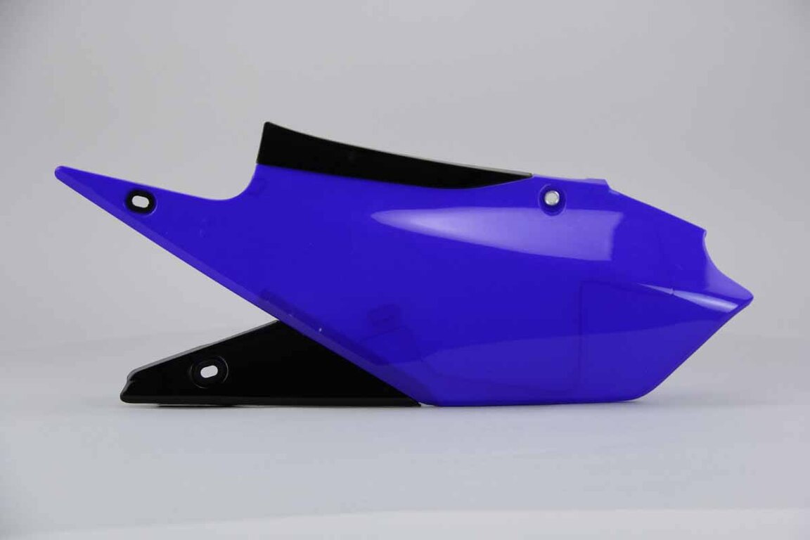 Left Side UFO Blue Side Number Plates replacement plastics for 18-24 Yamaha WRF, YZ250F, YZ250FX, YZ450F, YZ450FX dirt bikes.
