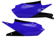 UFO Blue Side Number Plates for Yamaha: WR250F (2020-2024), WR450F (2019-2023), YZ250F (2019-2023), YZ250FX (2020-2024), YZ450F (2018-2022), YZ450FX (2019-2023)