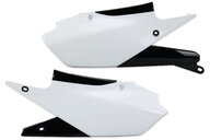 UFO White Side Number Plates for Yamaha: WR250F (2020-2024), WR450F (2019-2023), YZ250F (2019-2023), YZ250FX (2020-2024), YZ450F (2018-2022), YZ450FX (2019-2023)