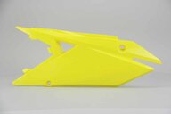 Left Side Polisport Yellow Side Number Plates replacement plastics for 18-26 Suzuki RMZ250, RMZ450 dirt bikes.