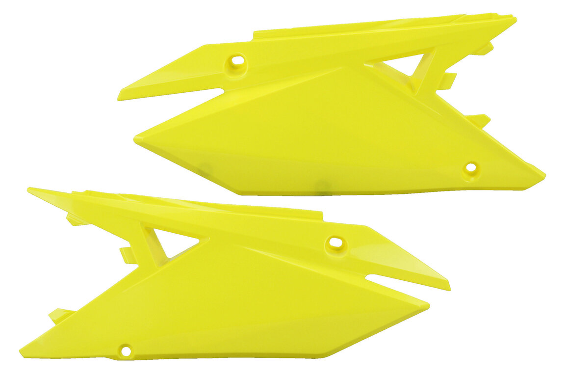 Polisport Yellow Side Number Plates for Suzuki: RMZ250 (2019-2026), RMZ450 (2018-2026)