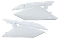 UFO White Side Number Plates for Suzuki: RMZ250 (2019-2026), RMZ450 (2018-2026)