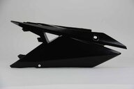 Left Side Polisport Black Side Number Plates replacement plastics for 18-26 Suzuki RMZ250, RMZ450 dirt bikes.