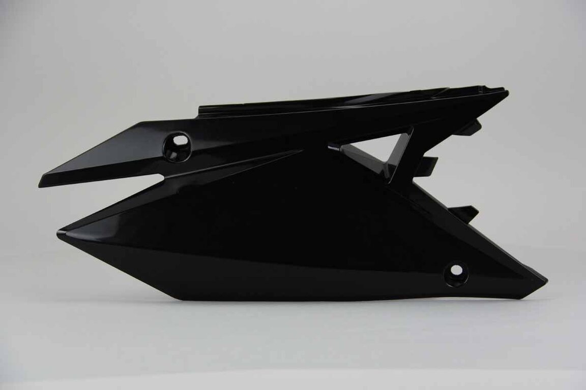 Right Side Polisport Black Side Number Plates replacement plastics for 18-26 Suzuki RMZ250, RMZ450 dirt bikes.