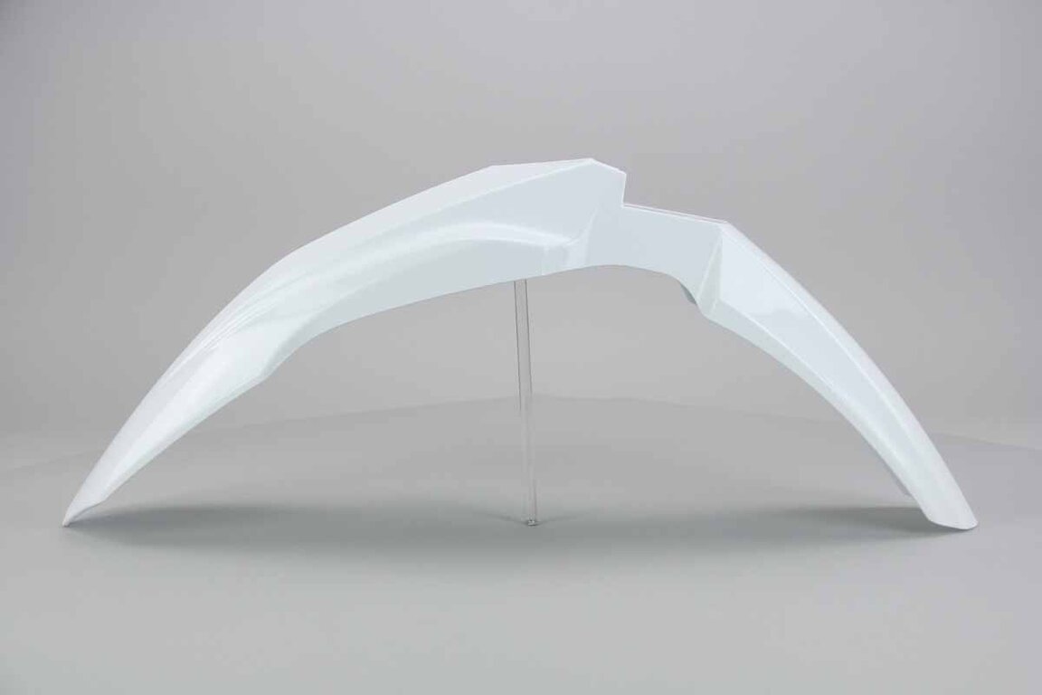 UFO White Front Fender replacement plastics for 17-26 Honda CRF250, CRF450 dirt bikes 360 view