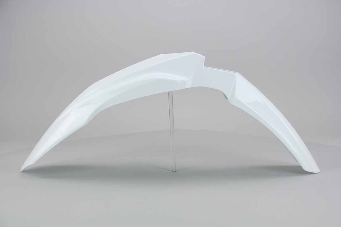 UFO White Front Fender replacement plastics for 17-27 Honda CRF250, CRF450 dirt bikes 360 view