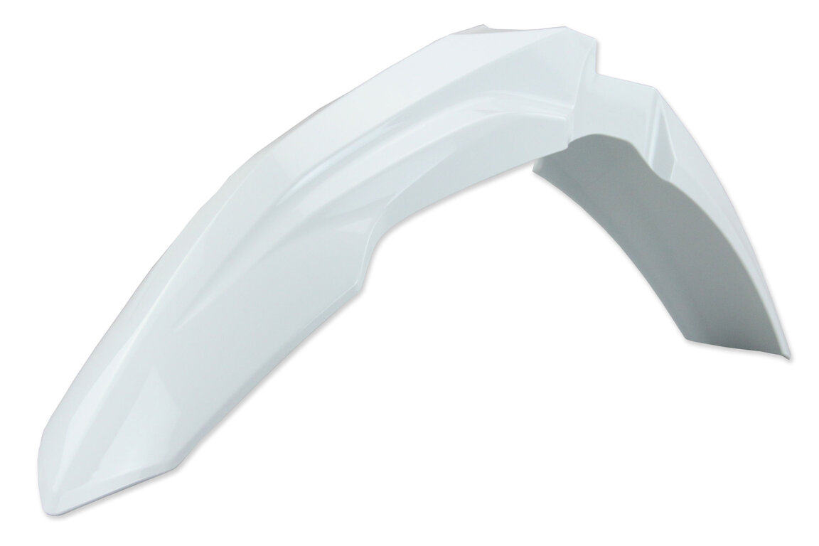 Polisport White Front Fender for Honda: CRF250R (2018-2021), CRF250RX (2019-2021), CRF450L (2019-2020), CRF450R (2017-2020), CRF450RL (2021-2026), CRF450R-S (2022), CRF450RX (2017-2020)