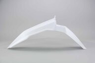 Polisport White Front Fender replacement plastics for 18-26 Suzuki RMZ250, RMZ450 dirt bikes 360 view