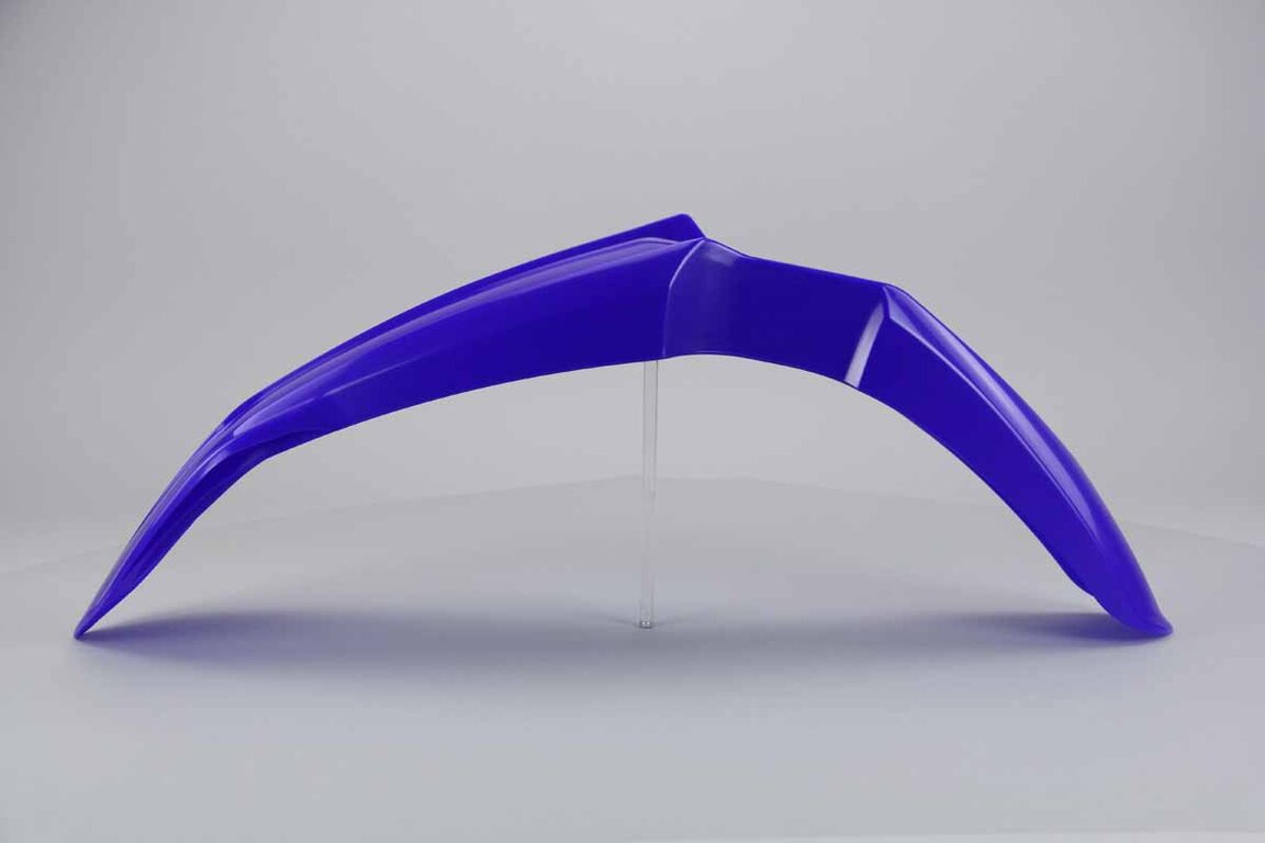 UFO Blue Front Fender replacement plastics for 02-26 Yamaha WRF, YZ125, YZ250, YZ250F, YZ250FX, YZ450F, YZ450FX dirt bikes 360 view