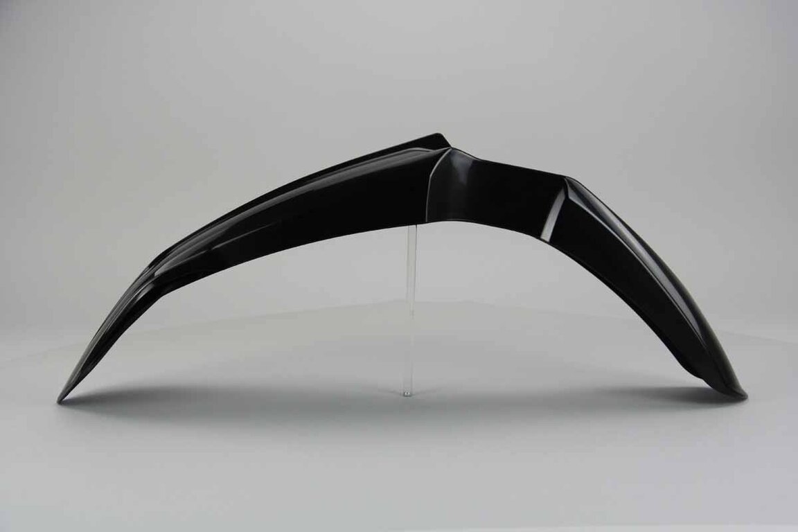 UFO Black Front Fender replacement plastics for 02-26 Yamaha WRF, YZ125, YZ250, YZ250F, YZ250FX, YZ450F, YZ450FX dirt bikes 360 view