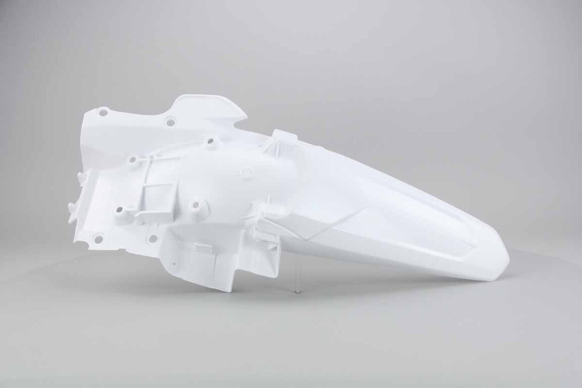 Polisport White Rear Fender replacement plastics for 18-24 Yamaha YZ250F, YZ250FX, YZ450F, YZ450FX dirt bikes 360 view