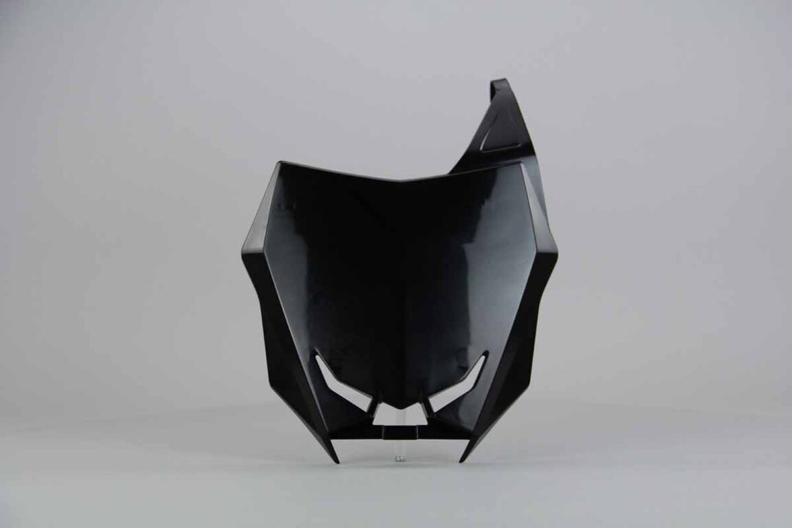 Polisport Black Front Number Plate replacement plastics for 18-26 Suzuki RMZ250, RMZ450 dirt bikes 360 view