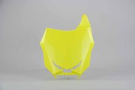 Polisport Yellow Front Number Plate replacement plastics for 18-26 Suzuki RMZ250, RMZ450 dirt bikes 360 view