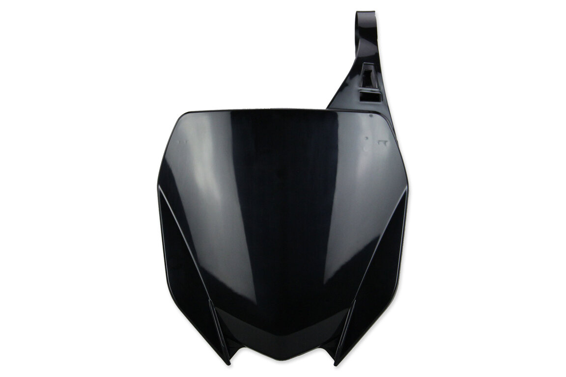 Polisport Black Front Number Plate for Yamaha: YZ125 (2002-2026), YZ125X (2022-2026), YZ250 (2002-2026), YZ250F (2019-2023), YZ250FX (2020-2024), YZ250X (2022-2026), YZ450F (2018-2022), YZ450FX (2019-2023)