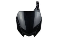 UFO Black Front Number Plate for Yamaha: YZ125 (2002-2026), YZ125X (2020-2026), YZ250 (2002-2026), YZ250F (2019-2023), YZ250FX (2020-2024), YZ250X (2016-2026), YZ450F (2018-2022), YZ450FX (2019-2023)