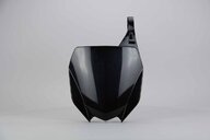 UFO Black Front Number Plate replacement plastics for 02-26 Yamaha YZ125, YZ250, YZ250F, YZ250FX, YZ450F, YZ450FX dirt bikes 360 view