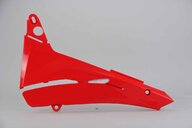 Left Side Polisport Red Restyled Airbox Covers replacement plastics for 02-07 Honda CR125, CR250 dirt bikes.