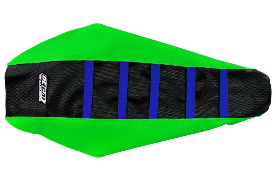 Green / Black / Blue Gripper Ribbed Seat Covers 2017 Kawasaki KX250F, 2018 Kawasaki KX250F, 2019 Kawasaki KX250F, 2020 Kawasaki KX250F