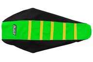 DeCal Works Black / Green / Yellow Gripper Ribbed Seat Covers for Kawasaki: KX250F (2017-2020)