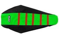 DeCal Works Black / Green / Red Gripper Ribbed Seat Covers for Kawasaki: KX250F (2013-2016), KX450F (2012-2015)