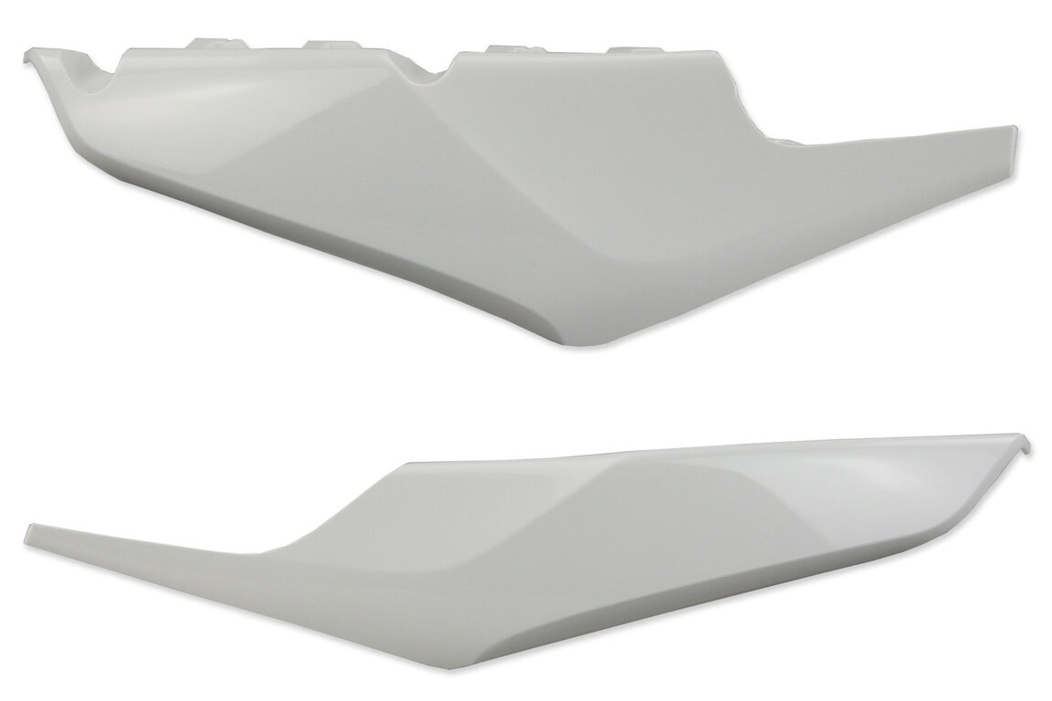 Polisport White Side Lower Number Plates for Husqvarna: FC250 (2019-2022), FC350 (2019-2022), FC450 (2019-2022), FC450 Rockstar Edition (2018-2021), FE250 (2022-2023), FE350 (2020-2023), FE350s (2020, 2022-2023), FE450 (2020-2023), FE501 (2020-2023), FE501s (2020-2023), FS450 (2019-2...and more