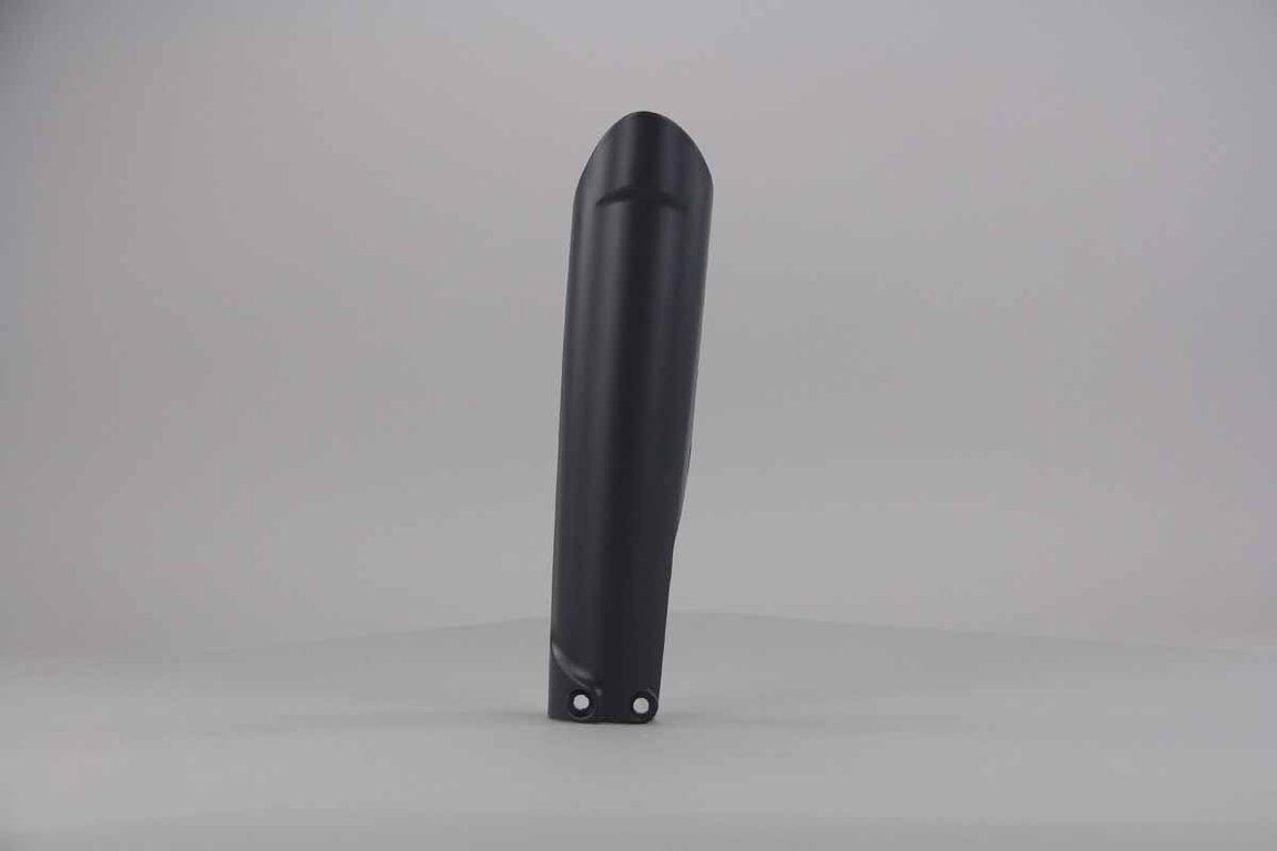 Left Side Polisport Nardo Grey Lower Fork Guards replacement plastics for 14-26 GasGas, Husqvarna, KTM, Sherco EC, ECF, EX, EXF, MC, MCF, FC, TC, EXC, EXCF, SMR, SX, SXF, XC, XCF, XCW, SC, SE, SE-R, SCF, SEF, SEF-R dirt bikes.