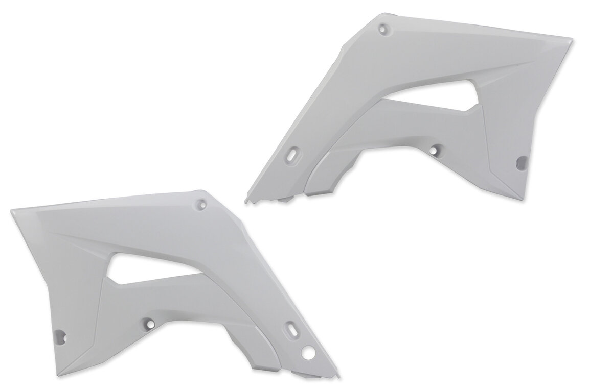 Polisport White Restyled Radiator Shroud Set for Honda: CR125R (2002-2007), CR250R (2002-2007)