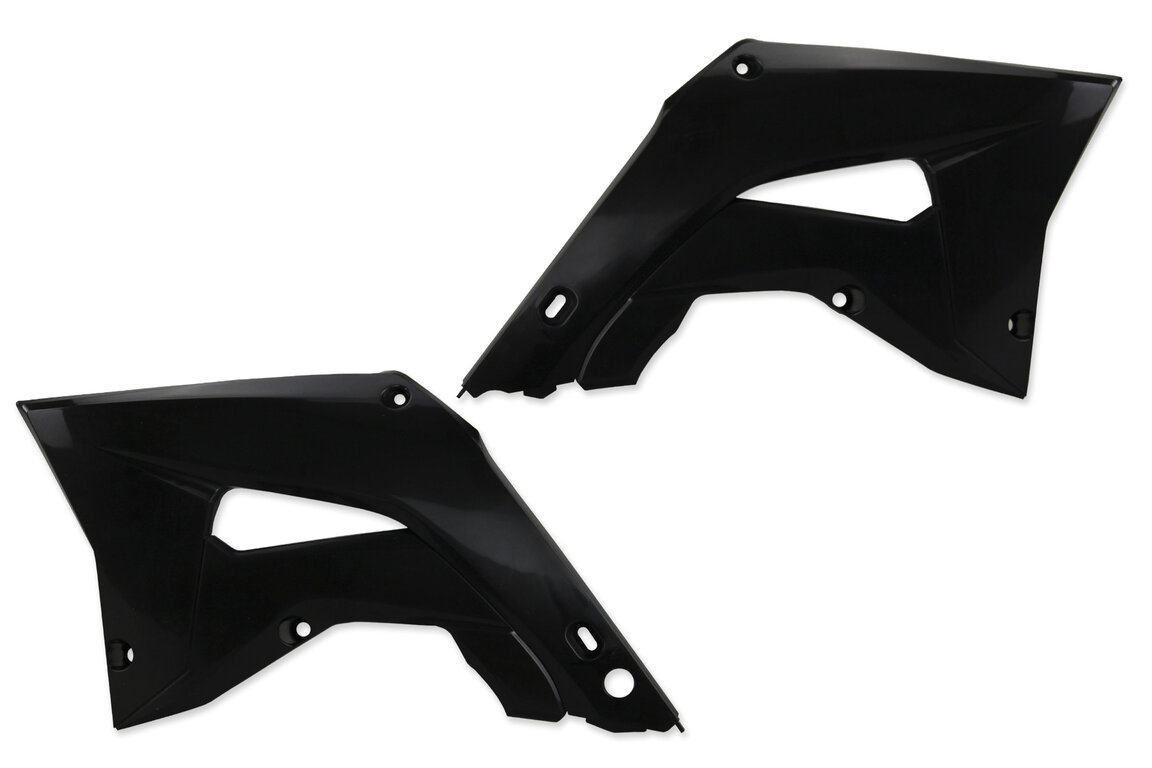 Polisport Black Restyled Radiator Shroud Set for Honda: CR125R (2002-2007), CR250R (2002-2007)