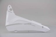 Left Side Polisport White Restyled Airbox Covers replacement plastics for 02-07 Honda CR125, CR250 dirt bikes.