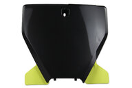 Polisport Black Front Number Plate for Husqvarna: FC250 (2019-2022), FC350 (2019-2022), FC450 (2019-2022), FC450 Rockstar Edition (2018-2021), FS450 (2019-2021), FX350 (2019-2022), FX450 (2019-2022), TC125 (2019-2022), TC250 (2019-2022), TX300 (2019), TX300i (2020-2022)