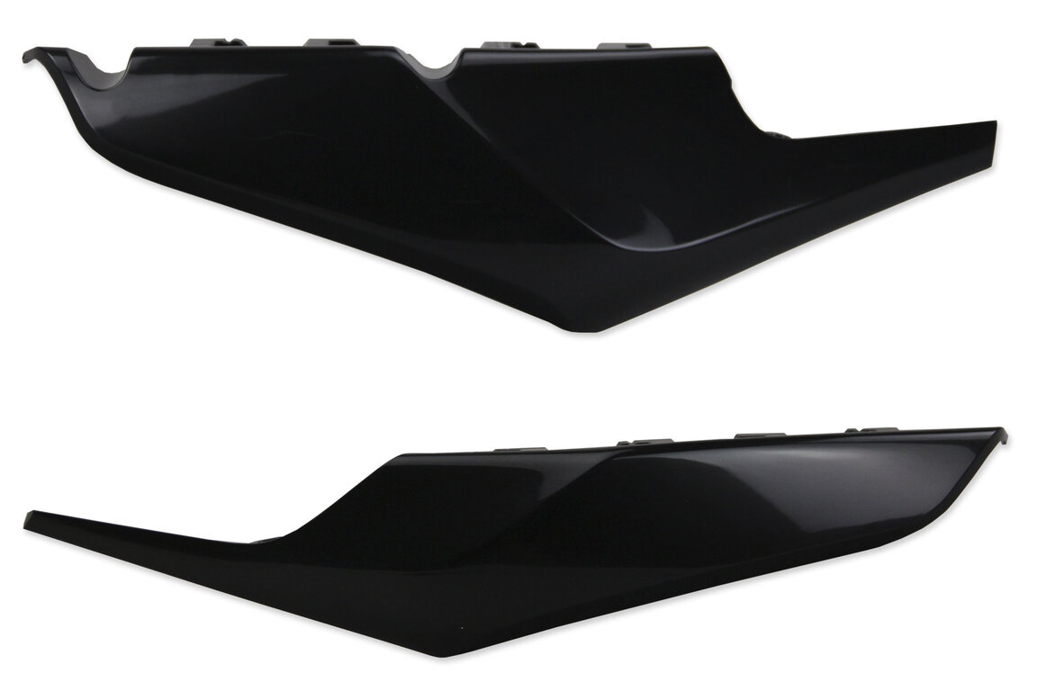 Polisport Black Side Lower Number Plates for Husqvarna: FC250 (2019-2022), FC350 (2019-2022), FC450 (2019-2022), FC450 Rockstar Edition (2018-2021), FE250 (2022-2023), FE350 (2020-2023), FE350s (2020, 2022-2023), FE450 (2020-2023), FE501 (2020-2023), FE501s (2020-2023), FS450 (2019-2...and more