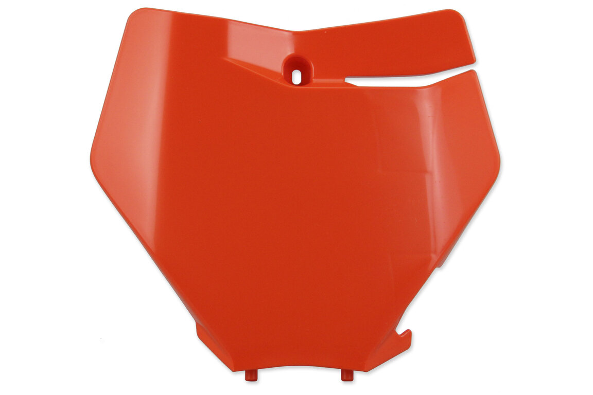 Polisport Orange Front Number Plate for KTM: SMR450 (2021-2022), SX125 (2019-2022), SX150 (2019-2022), SX250 (2019-2022), SXF250 (2019-2022), SXF350 (2019-2022), SXF450 (2019-2022), SXF450FE (2019-2021), XC125 (2021-2022), XC250 (2019), XC250 TPI (2020-2022), XC300 (2019), XC300...and more