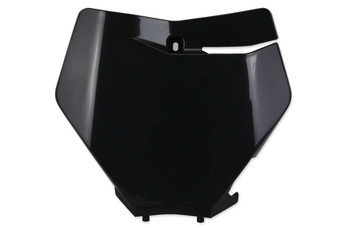 Polisport Black Front Number Plate for KTM: SMR450 (2021-2022), SX125 (2019-2022), SX150 (2019-2022), SX250 (2019-2022), SXF250 (2019-2022), SXF350 (2019-2022), SXF450 (2019-2022), SXF450FE (2019-2021), XC125 (2021-2022), XC250 (2019), XC250 TPI (2020-2022), XC300 (2019), XC300...and more