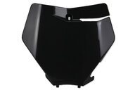 Polisport Black Front Number Plate for KTM: SMR450 (2021-2022), SX125 (2019-2022), SX150 (2019-2022), SX250 (2019-2022), SXF250 (2019-2022), SXF350 (2019-2022), SXF450 (2019-2022), SXF450FE (2019-2021), XC125 (2021-2022), XC250 (2019), XC250 TPI (2020-2022), XC300 (2019), XC300...and more