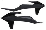 Polisport Nardo Grey / Black Radiator Shroud Set for KTM: EXC125 (2020-2021), EXC150 (2020-2023), EXC250 (2020-2023), EXC250F (2020-2023), EXC300 (2020-2023), EXC350F (2020-2023), EXC450F (2020-2023), EXC500F (2020-2023), SMR450 (2021-2022), SX125 (2019-2022), SX150 (2019-2022), SX250 (2019-...and more