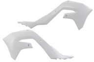 Polisport White Radiator Shroud Set for Kawasaki: KX250F (2021-2024), KX250F 50th Anniversary Edition (2024), KX250X (2022-2024), KX250XC (2021), KX450F (2019-2023), KX450SR (2022-2023), KX450X (2022-2023), KX450XC (2021)
