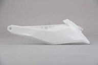Left Side UFO White 20 Side Number Plates replacement plastics for 18-24 KTM SX85 dirt bikes.
