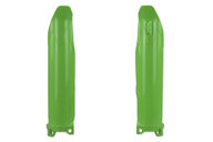 UFO Green Lower Fork Guards for Kawasaki: KLX300R (2020-2025), KX250F (2009-2026), KX250F 50th Anniversary Edition (2024), KX250X (2022-2026), KX250XC (2021), KX450F (2009-2026), KX450F 50th Anniversary Edition (2024), KX450SR (2022-2026), KX450X (2022-2026), KX450XC (2021)