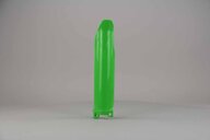 Right Side Polisport Green Lower Fork Guards replacement plastics for 09-27 Kawasaki KLX, KX250F, KX450F dirt bikes.