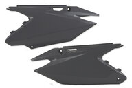 Polisport Nardo Grey Restyled Side Number Plates for Suzuki: RM125 (2001-2008), RM250 (2001-2008)