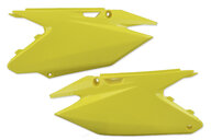 Polisport Yellow Restyled Side Number Plates for Suzuki: RM125 (2001-2008), RM250 (2001-2008)