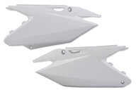 Polisport White Restyled Side Number Plates for Suzuki: RM125 (2001-2008), RM250 (2001-2008)