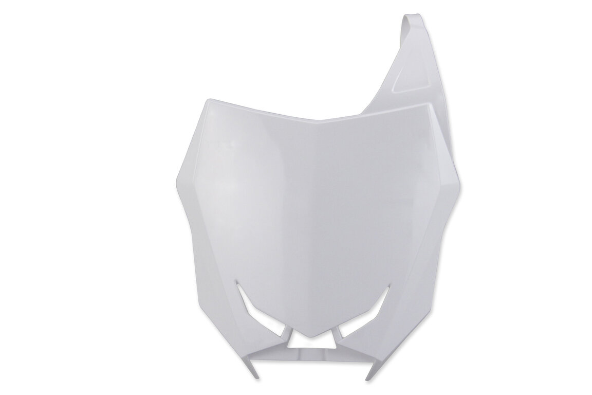 Polisport White with bracket Restyled Front Number Plate for Suzuki: RM125 (2001-2008), RM250 (2001-2008)