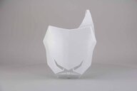 Polisport White w/ bracket Restyled Front Number Plate replacement plastics for 01-08 Suzuki RM125, RM250 dirt bikes 360 view