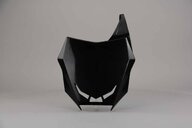 Polisport Black w/ bracket Restyled Front Number Plate replacement plastics for 01-08 Suzuki RM125, RM250 dirt bikes 360 view